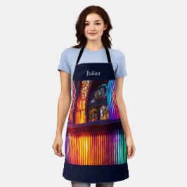Delantal Santuario | Arte de la iglesia arcoiris personaliz