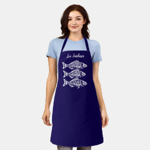 Delantal Sardinas-Azul Hawaiano