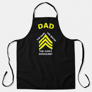 Delantal Sargento Grill, papá personalizado.