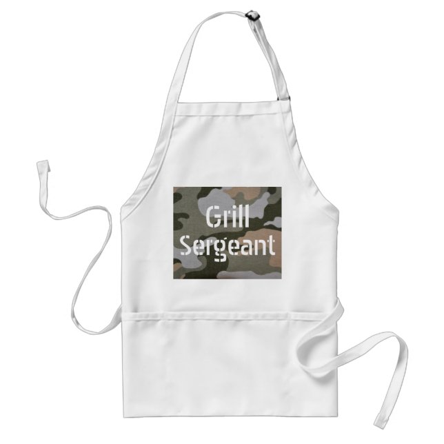 Delantal Sargento verde Cooking Apron de la parrilla del (Frente)