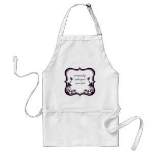 Delantal Sassy Floral Frame Apron, Purple