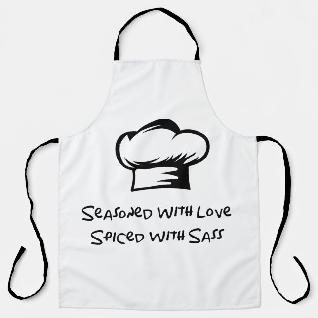Delantal Sazonado Con Amor Apicado Con Sass (Anverso)