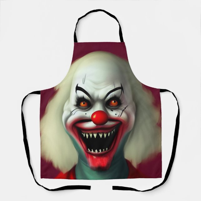 Delantal scary clown horror portrait ugly monster Halloween (Anverso)