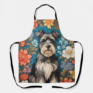 Delantal Schnauzer Alegre Inspirado en Floral de William Mo