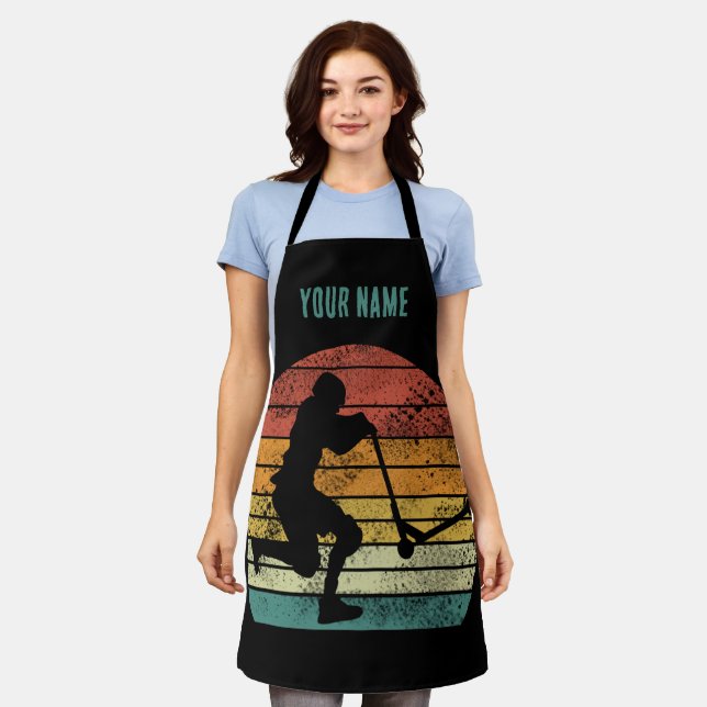 Delantal Scooter Vintage Sunset Retro Diseño E-Scooter (Gastado)