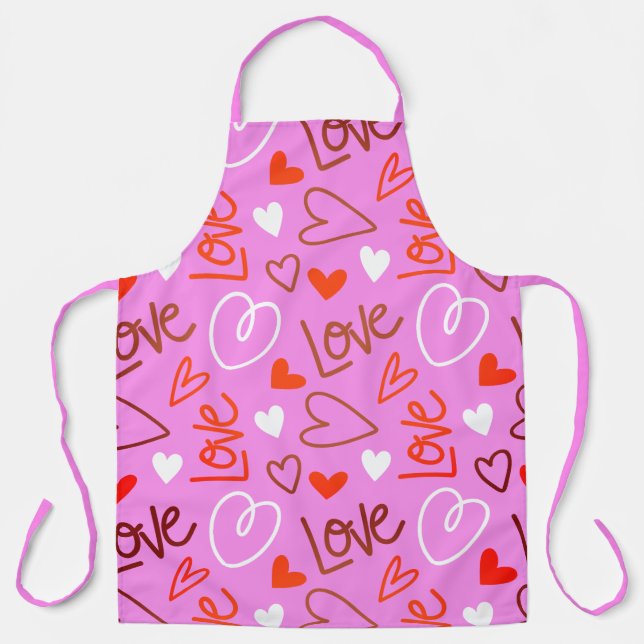 Delantal Scribbled Love Hearts Apron (Anverso)