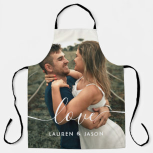 Delantal Script Love Boda Photo Apron