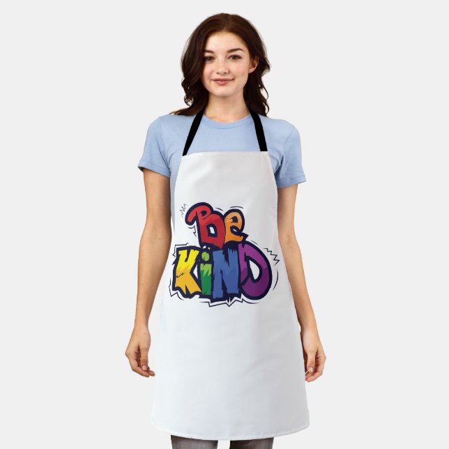 Delantal Sé amable | LGBTQ | Arcoiris | Mes del orgullo (Gastado)