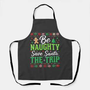 Delantal Sé malo salva a Santa divertido Navidad SVG