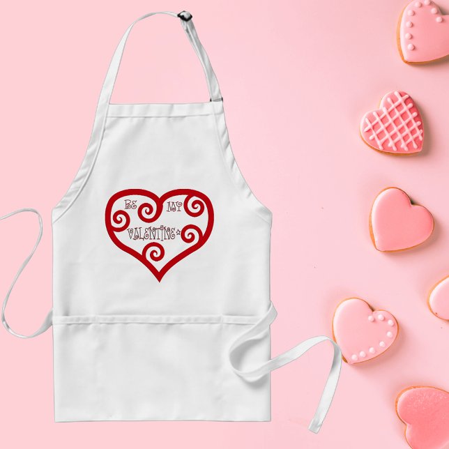 Delantal Sé mi corazón de San Valentín (Be My Valentine Heart Adult Apron)