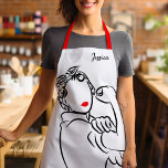 Delantal Se puede cocinar - Elegante Rosie the Riveter<br><div class="desc">You Can Cook It Rosie the Riveter Apron - Este inspirador diseño de delantal, presenta una imagen elegante basada en el "uber cool" "¡Podemos hacerlo!" Poster de propaganda estadounidense. Asociada con Rosie the Riveter, quien fue fundamental en el movimiento de mujeres a la fuerza laboral remunerada durante la Segunda Guerra...</div>
