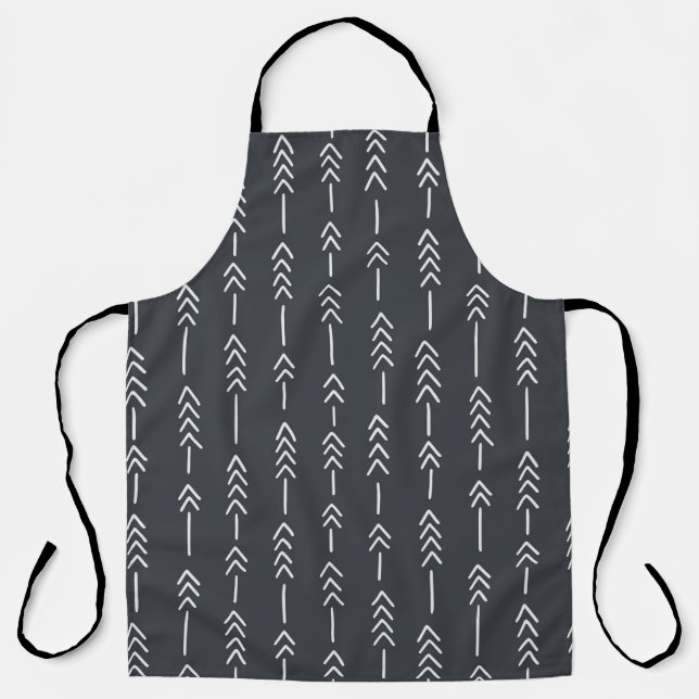 Delantal Seamless hand drawn geometric tribal pattern with  (Anverso)