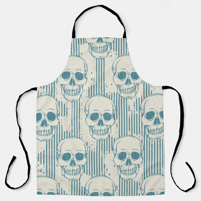 Delantal Seamless pattern with skull. Freehand drawing (Anverso)