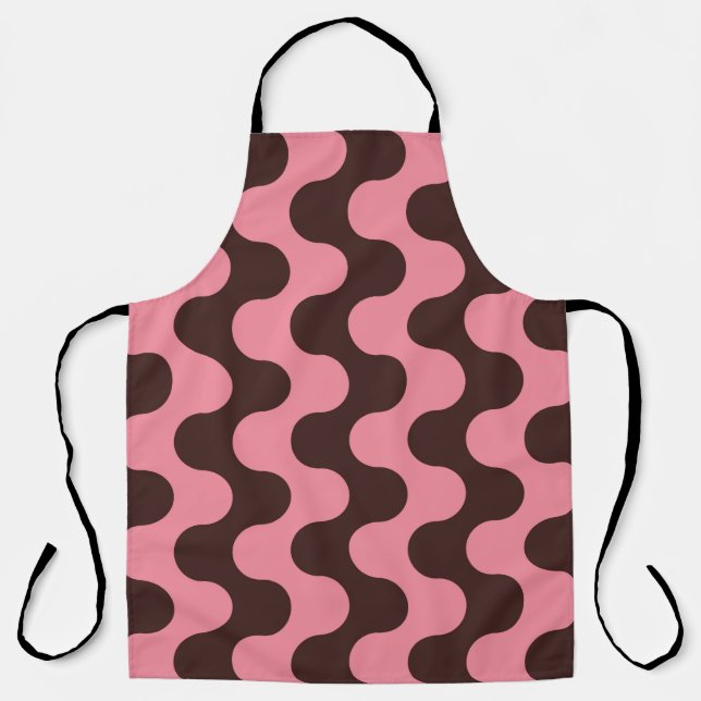 Delantal Seamless pattern with wavy stripes in retro style. (Anverso)