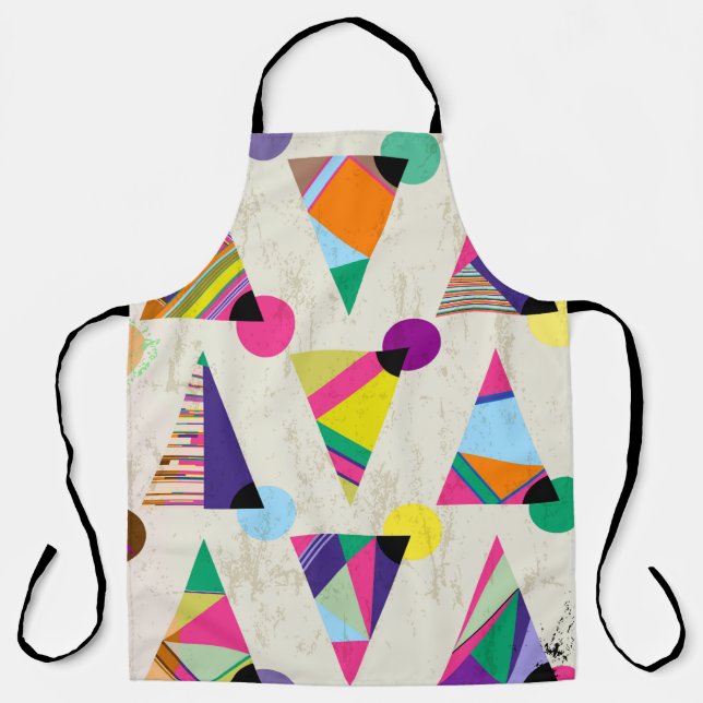 Delantal seamless triangle pattern background, hipster retr (Anverso)