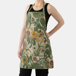 Delantal Seamless vintage botanical pattern 