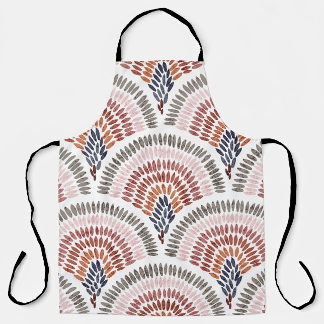 Delantal Seamless wavy pattern. Seigaiha design in polka do (Anverso)