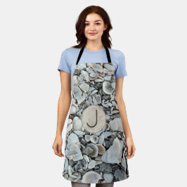 Delantal Seashell Drift Monogram Accent