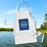 DELANTAL  SEBAGO LAKE MAINE PERSONALIZA CIUDAD Y NOMBRE<br><div class="desc">SEBAGO LAKE MAINE PERSONALIZED TOWN AND NAME Sebago Lake Maine diseño náutico personalizado con su ciudad (como Raymond, Frye Island, Casco, Windham, Sebago, Nápoles y Standish) y su nombre (o borrar). Este diseño retro de estilo vintage presenta un círculo blanco, un ancla, palas entrecruzadas y una bandera audaz que lee...</div>