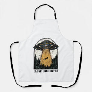 Delantal Secuestro del bosque alienígena grabado vintage de