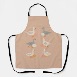Delantal Seis Geese A-Laying Retro Cut-Out 3