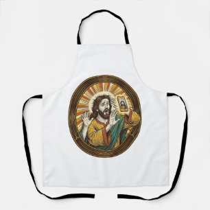 Delantal Selfie accidental de Jesús con doble papada con cá