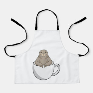 Delantal Sello con taza de café
