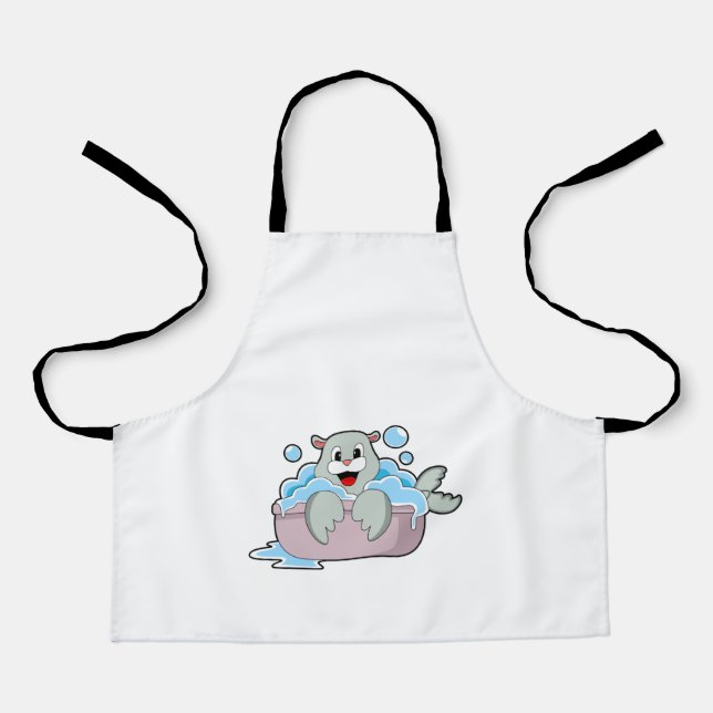 Delantal Sello en la bañera (Anverso)