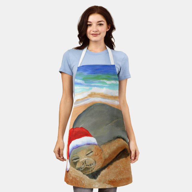 Delantal Sello monje Mele Kalikimaka (Gastado)