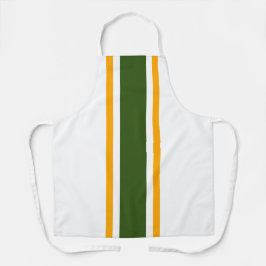 Delantal Selva Esporádica Verde Carreras Amarilla Rayas En 