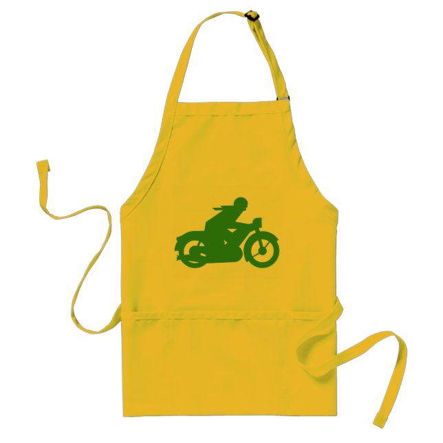 Delantal Señal de motorista verde (Frente)