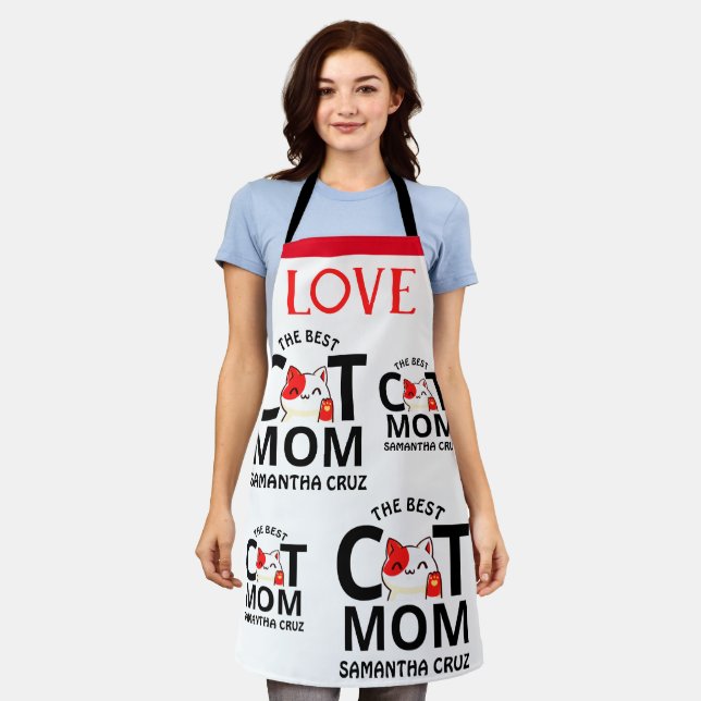 Delantal Sencilla elegante Feliz Día de San Valentín, mamá  (Gastado)