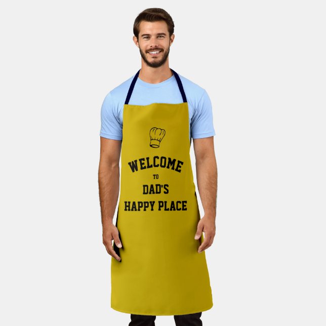 Delantal Sencilla Y Personalizada DAD, FELIZ LUGAR Apron Am (Gastado)