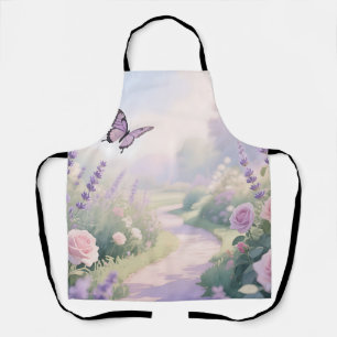 Delantal Sendero de Mariposas en el Jardín de Rosas Lavanda