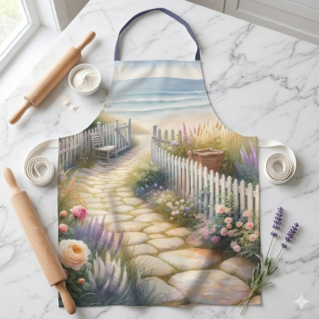 Delantal Sendero del Jardín de Campo a la Mar (Cottage Garden Path to the Sea Apron)