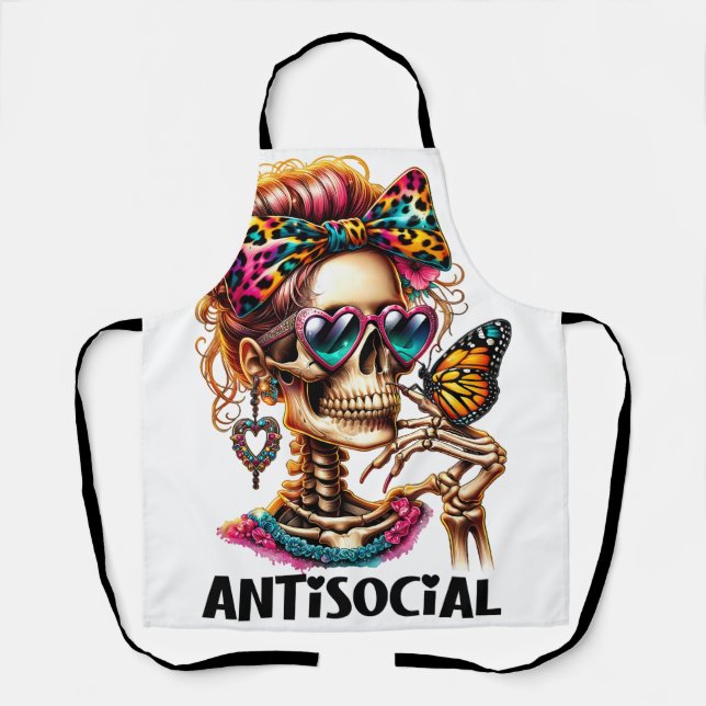 Delantal Señora del Skeleton Antisocial (Anverso)