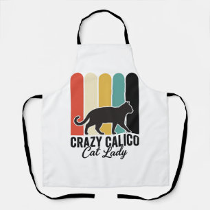 Delantal Señora Gata Calico Loca Diseño Retro de Gatos Anti