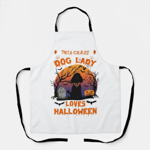Delantal Señora Perro Loco Ama Tumba de Calabaza de Caniche