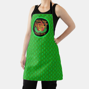 Delantal Sentir El Calor En Cada Picante De Pimienta Verde.