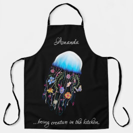 Delantal Ser creativo en la cocina medusas florales