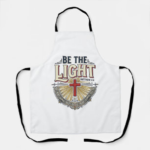 Delantal Ser La Luz Diseño de Camiseta Cristiano Vintage_1