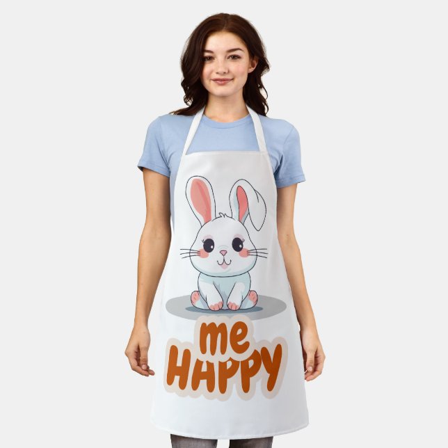 Delantal Ser tipografía feliz (Gastado)