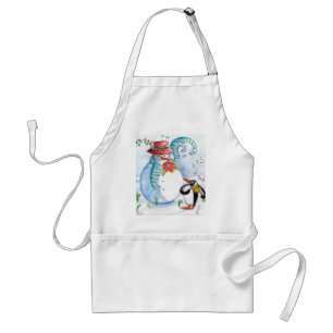 DELANTAL  SERENADE INVIERNO DE SNOWMAN Y PENGUIN