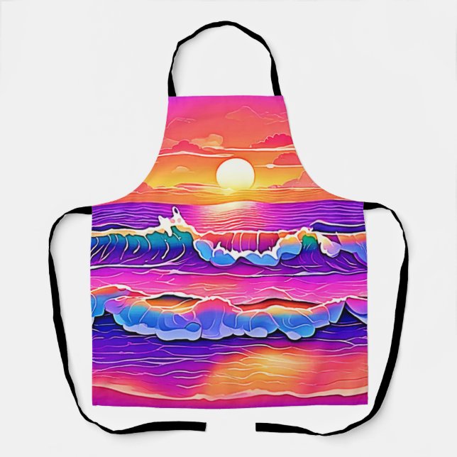 Delantal Serenidad Retro Wave Sunset (Anverso)
