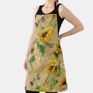 Delantal Serie de Girasoles y Libélulas Diseño 2