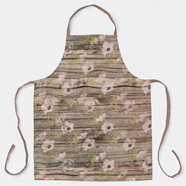 Delantal Serie de Madera Shabby Chic Diseño 8 (Anverso)