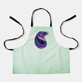 Delantal Serpiente Cobra en estilo estético vaporwave
