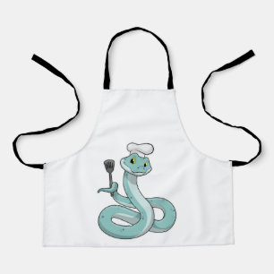 Delantal Serpiente como cocinero con sombrero de chef