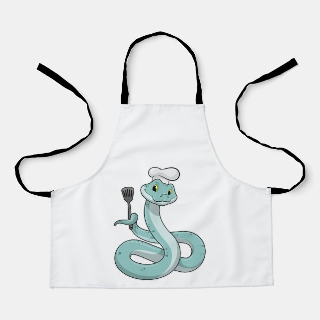 Delantal Serpiente como cocinero con sombrero de chef (Anverso)