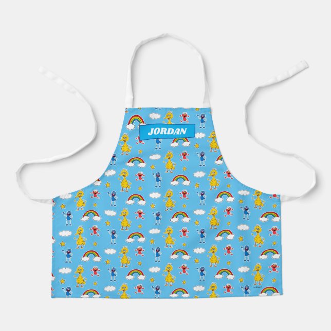 Delantal Sesame Pals Rainbow Doodley Pattern (Anverso)